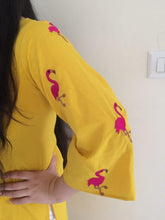 YELLOW RIVERA EMBROIDERED KURTI